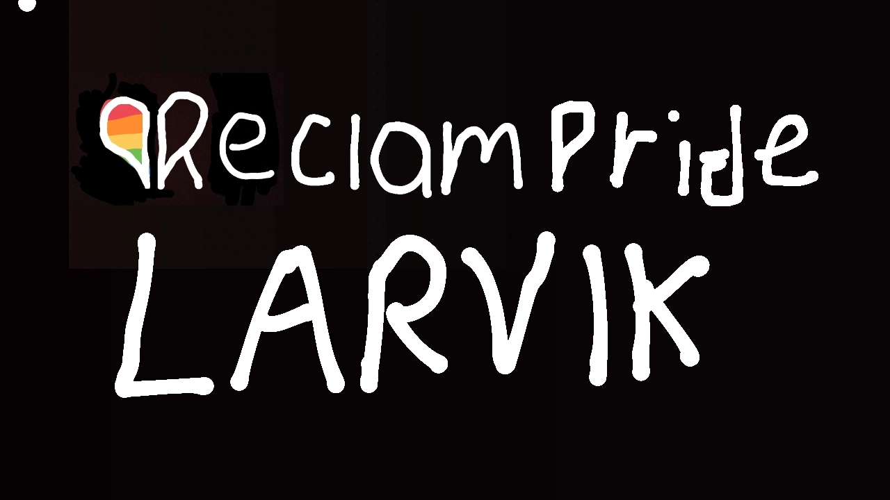 Original sketch of the reclaim pride larvik logo