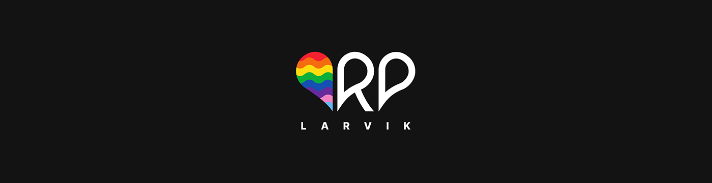 reclaim pride larvik logo on black banner